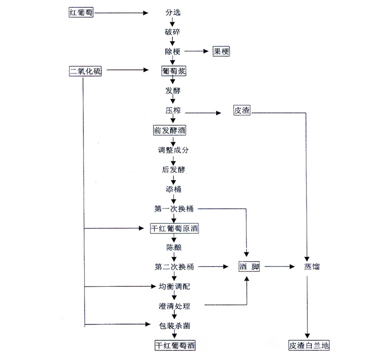 干红葡萄酒生产工艺流程